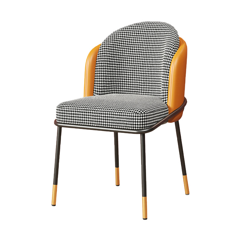 Glam Style Dining Chairs Armless Chairs for Kitchen with Metal Legs