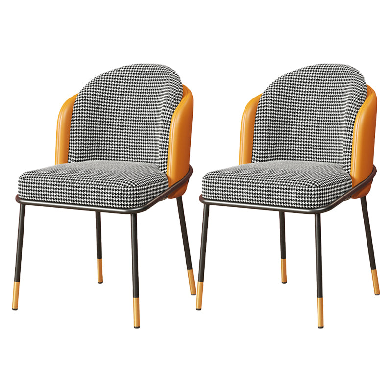 Sillas de comedor estilo Glam, sillas sin brazos para cocina con patas de metal