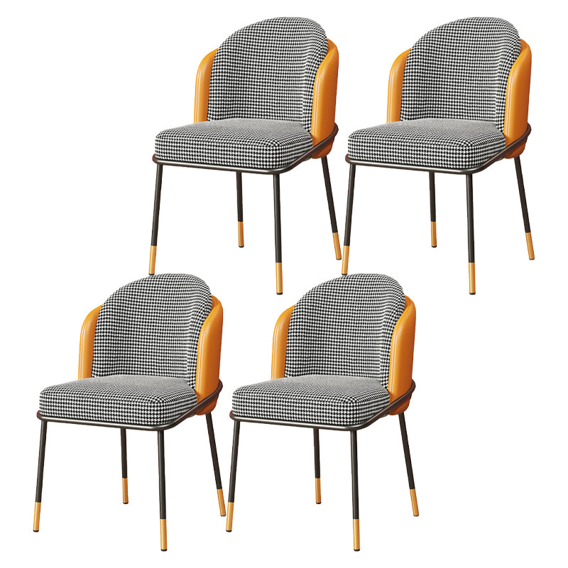 Sillas de comedor estilo Glam, sillas sin brazos para cocina con patas de metal