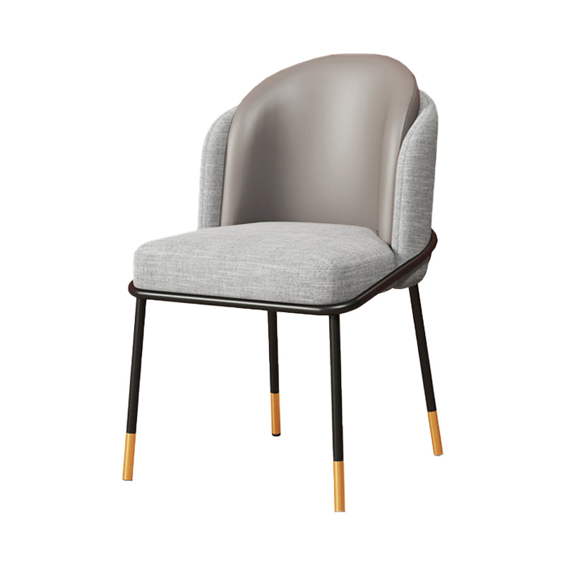Glam Style Dining Chairs Armless Chairs for Kitchen with Metal Legs