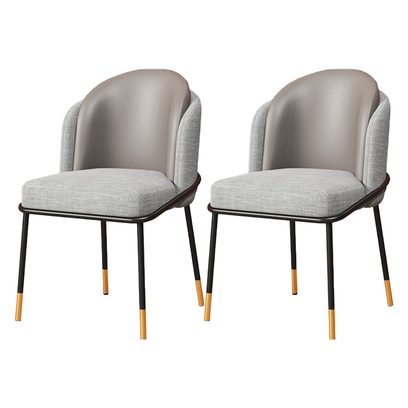 Sillas de comedor estilo Glam, sillas sin brazos para cocina con patas de metal