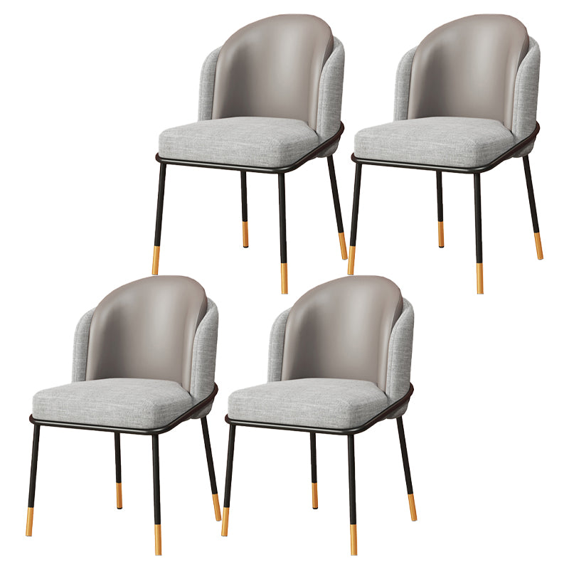 Sillas de comedor estilo Glam, sillas sin brazos para cocina con patas de metal