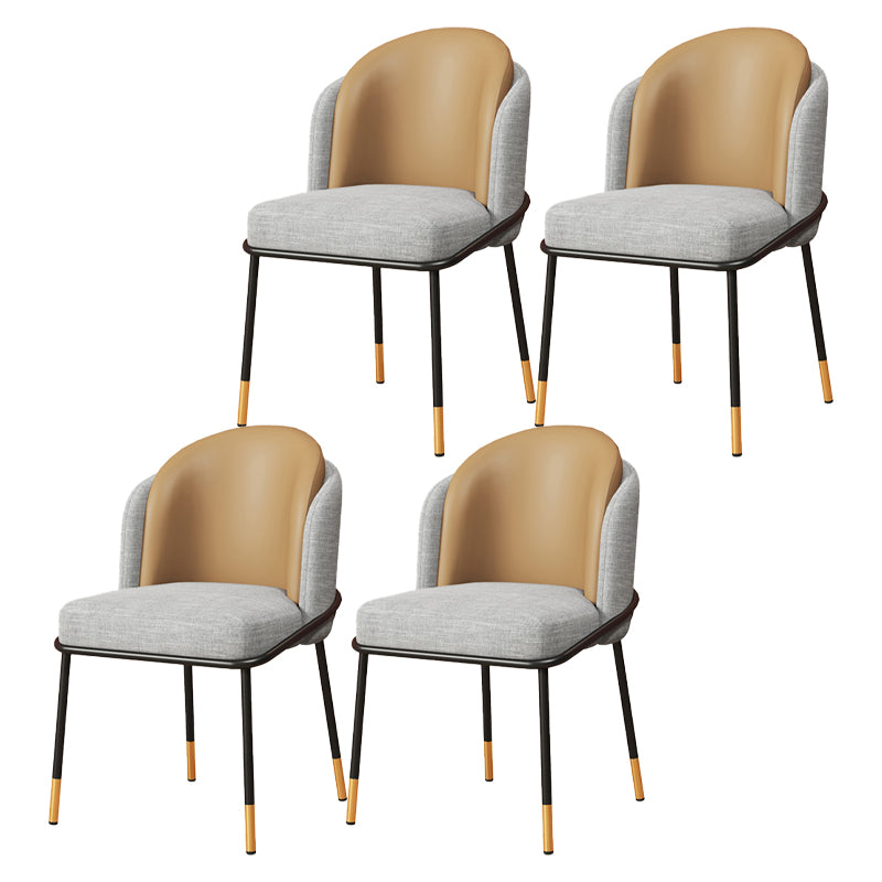 Sillas de comedor estilo Glam, sillas sin brazos para cocina con patas de metal