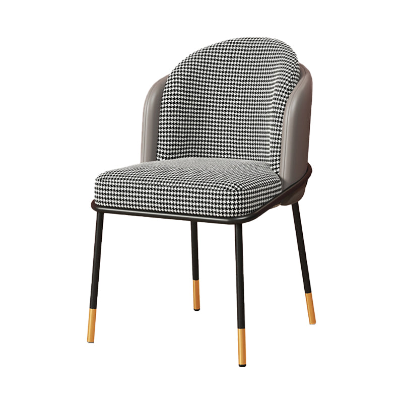 Sillas de comedor estilo Glam, sillas sin brazos para cocina con patas de metal