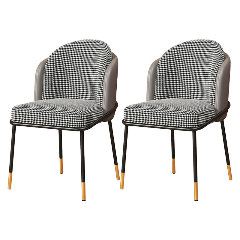 Sillas de comedor estilo Glam, sillas sin brazos para cocina con patas de metal