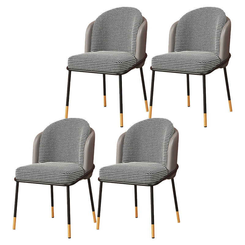 Sillas de comedor estilo Glam, sillas sin brazos para cocina con patas de metal
