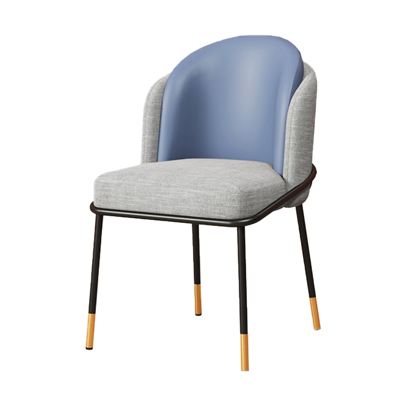 Sillas de comedor estilo Glam, sillas sin brazos para cocina con patas de metal