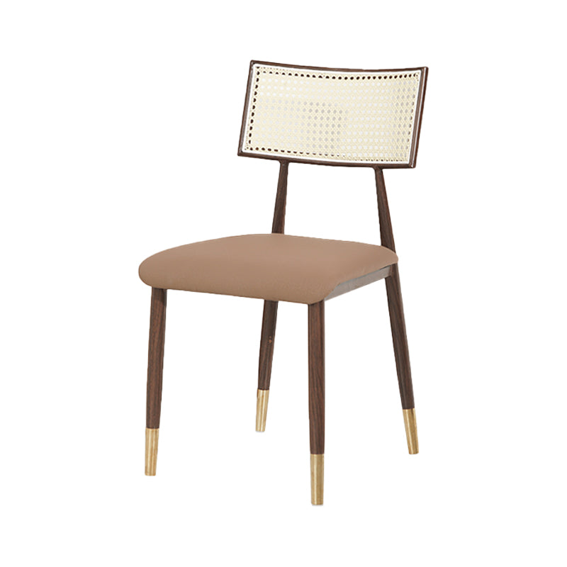 Nordic Style Dining Chairs Open Back Armless Chair for Kitchen with Metal Legs
