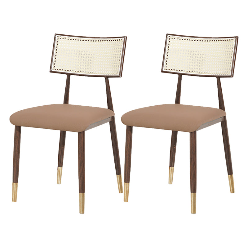 Nordic Style Dining Chairs Open Back Armless Chair for Kitchen with Metal Legs