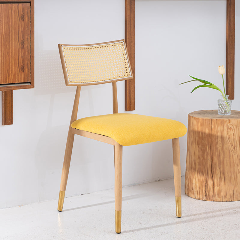 Nordic Style Dining Chairs Open Back Armless Chair for Kitchen with Metal Legs