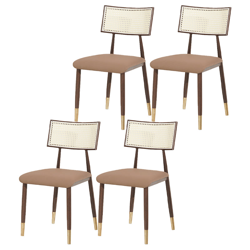 Nordic Style Dining Chairs Open Back Armless Chair for Kitchen with Metal Legs