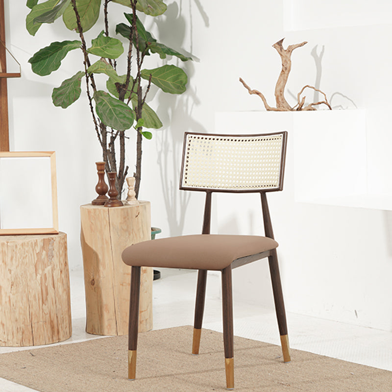 Nordic Style Dining Chairs Open Back Armless Chair for Kitchen with Metal Legs