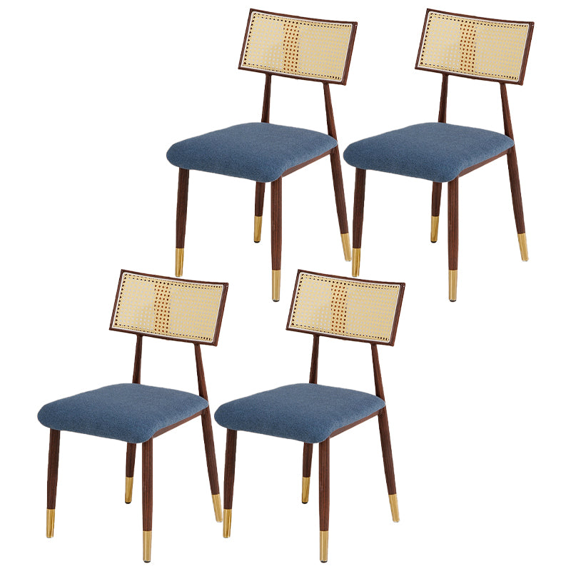 Nordic Style Dining Chairs Open Back Armless Chair for Kitchen with Metal Legs