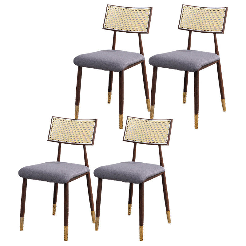 Nordic Style Dining Chairs Open Back Armless Chair for Kitchen with Metal Legs