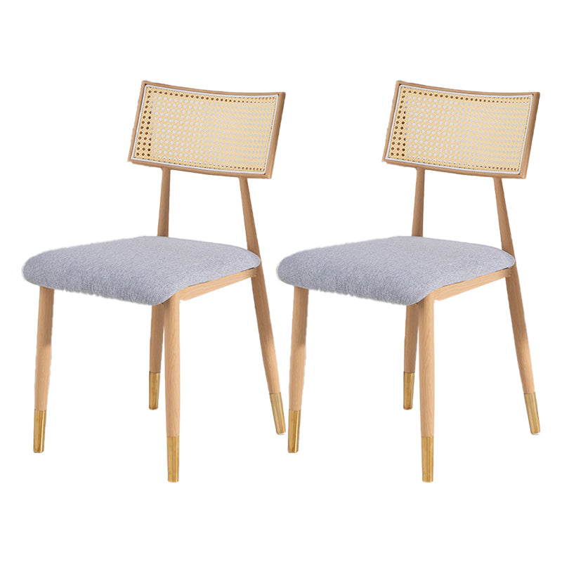 Nordic Style Dining Chairs Open Back Armless Chair for Kitchen with Metal Legs