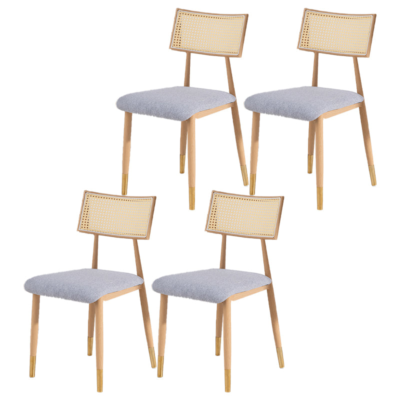 Nordic Style Dining Chairs Open Back Armless Chair for Kitchen with Metal Legs
