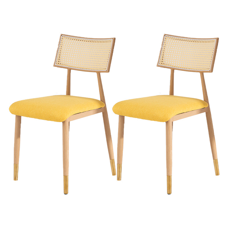 Nordic Style Dining Chairs Open Back Armless Chair for Kitchen with Metal Legs