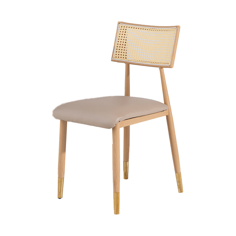 Nordic Style Dining Chairs Open Back Armless Chair for Kitchen with Metal Legs