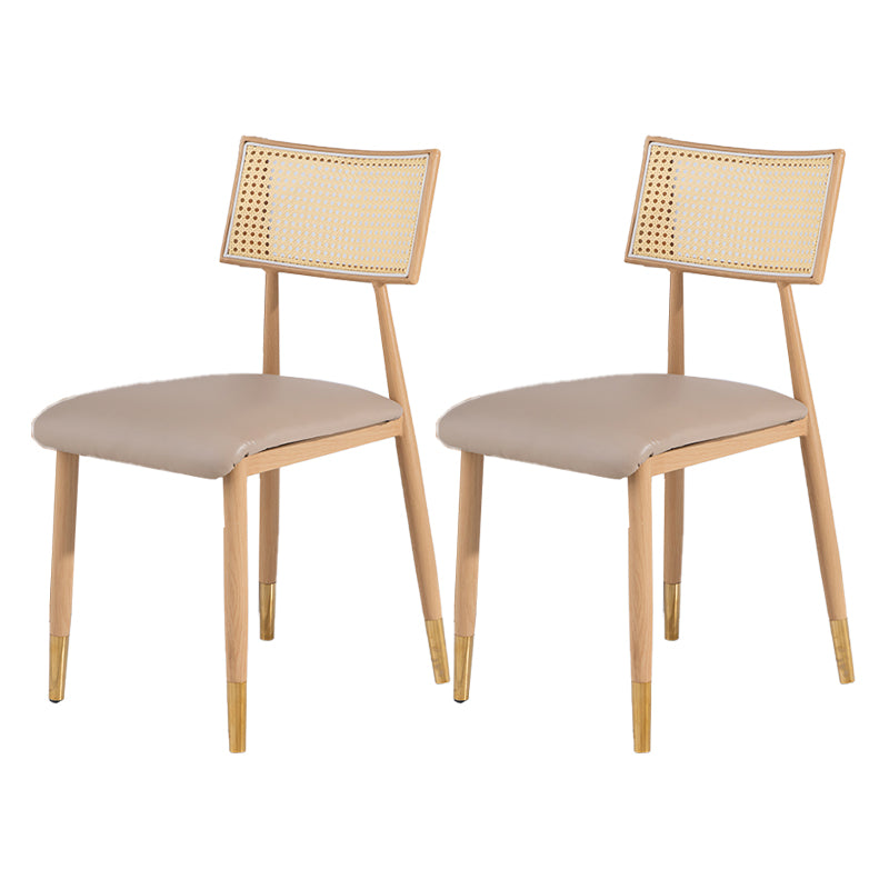 Nordic Style Dining Chairs Open Back Armless Chair for Kitchen with Metal Legs