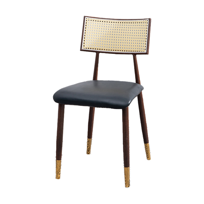 Nordic Style Dining Chairs Open Back Armless Chair for Kitchen with Metal Legs