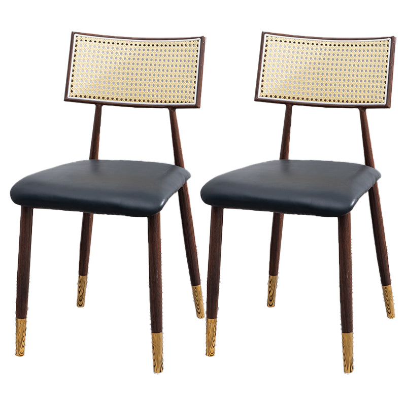 Nordic Style Dining Chairs Open Back Armless Chair for Kitchen with Metal Legs