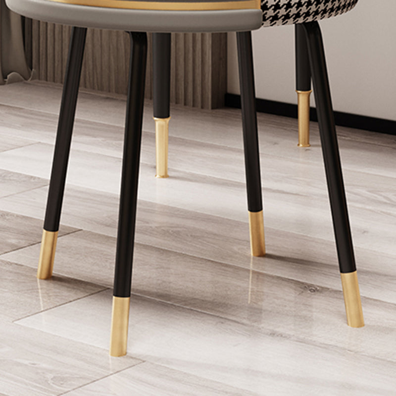 Eigentijdse stijl eetstoelen armloze stoel voor keuken met metalen benen