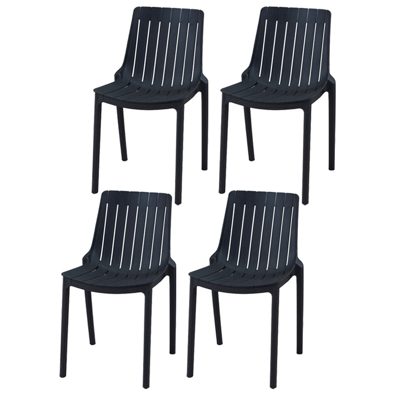 Sillas interiores y exteriores de plástico modernas, sillón con respaldo de listones para restaurante