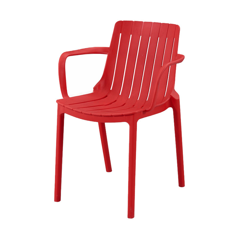 Sillas interiores y exteriores de plástico modernas, sillón con respaldo de listones para restaurante