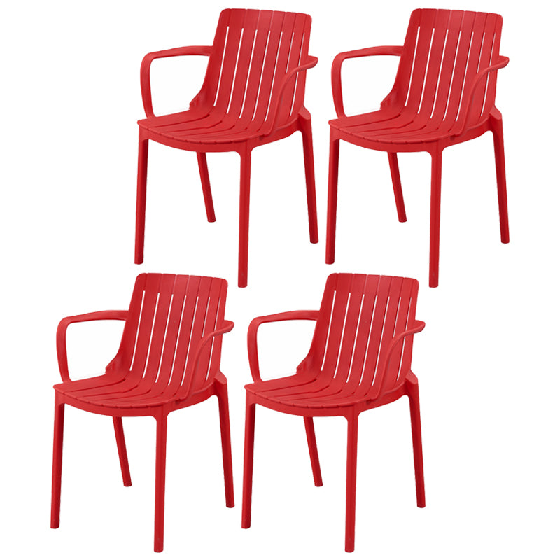 Sillas interiores y exteriores de plástico modernas, sillón con respaldo de listones para restaurante