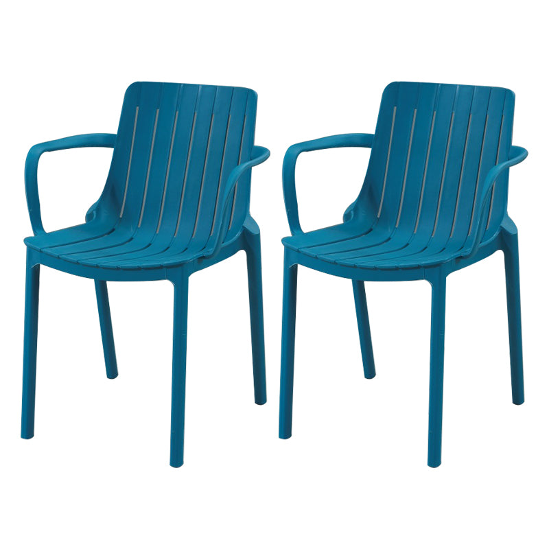 Sillas interiores y exteriores de plástico modernas, sillón con respaldo de listones para restaurante