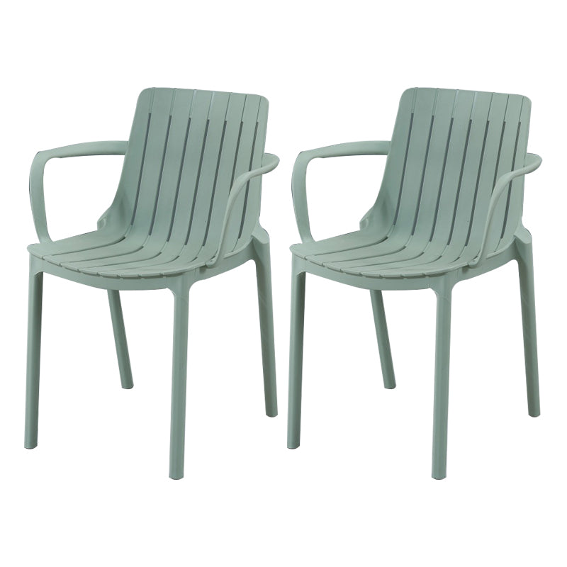 Sillas interiores y exteriores de plástico modernas, sillón con respaldo de listones para restaurante