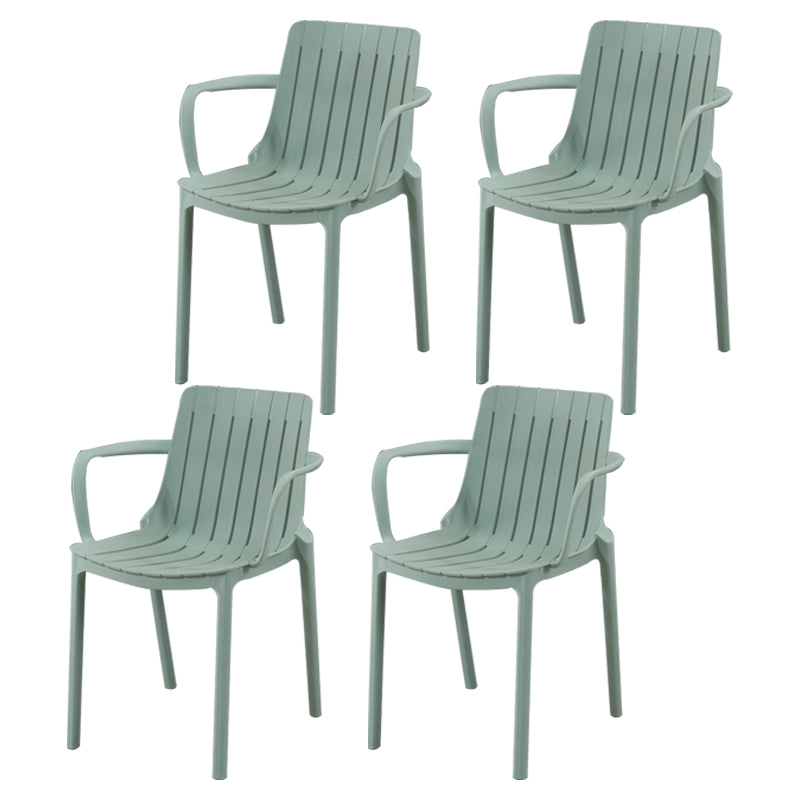 Sillas interiores y exteriores de plástico modernas, sillón con respaldo de listones para restaurante