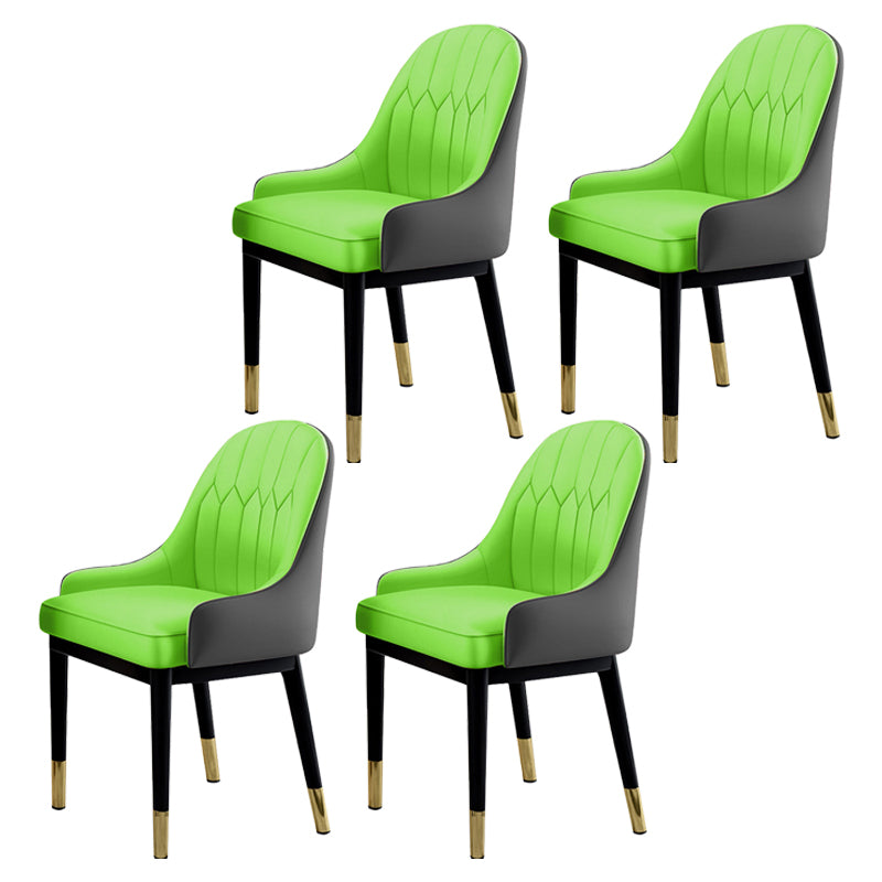 Sillas de comedor Glam, silla Parsons curvada de cuero con acabado mate para cocina