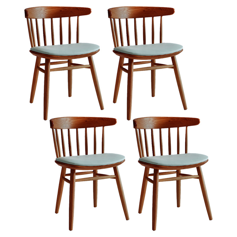 Silla trasera Windsor contemporánea, silla sin brazos de comedor de madera maciza