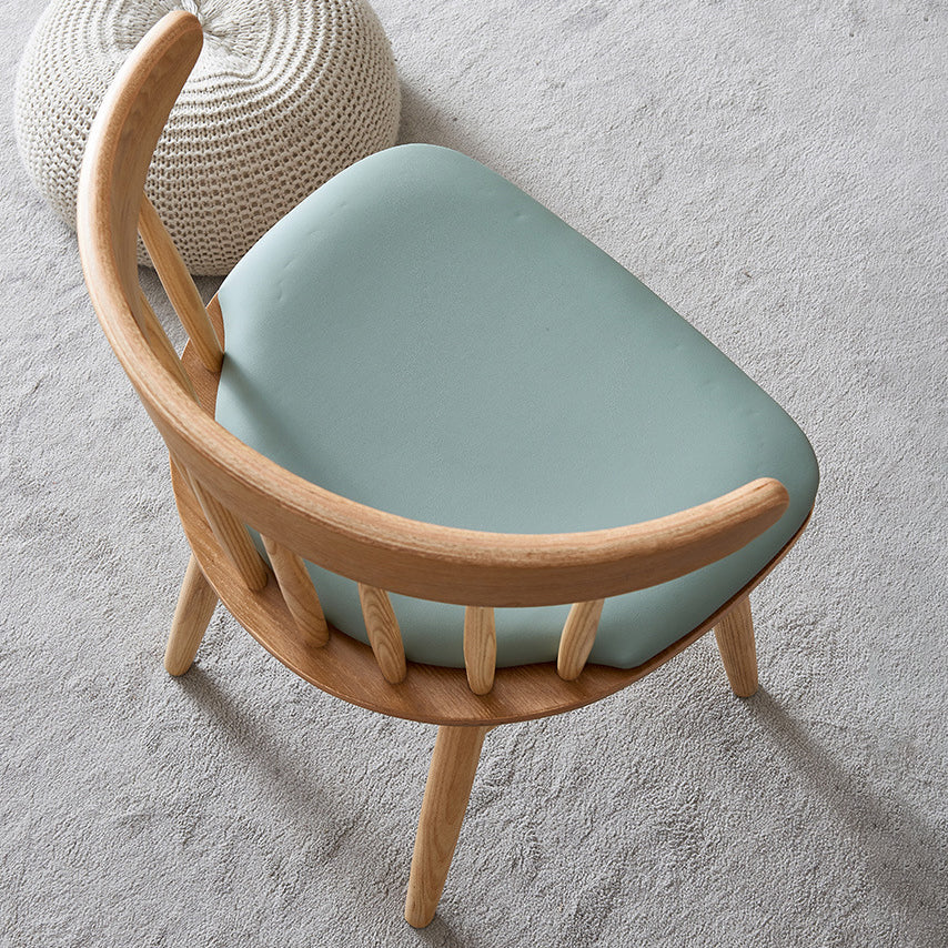 Silla trasera Windsor contemporánea, silla sin brazos de comedor de madera maciza
