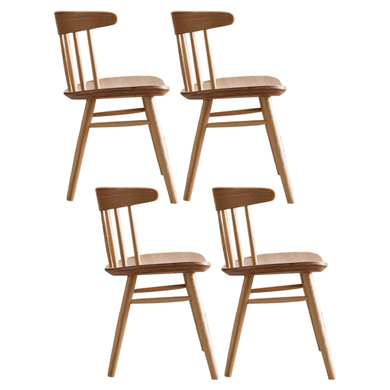 Silla trasera Windsor contemporánea, silla sin brazos de comedor de madera maciza