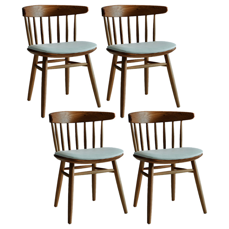 Silla trasera Windsor contemporánea, silla sin brazos de comedor de madera maciza