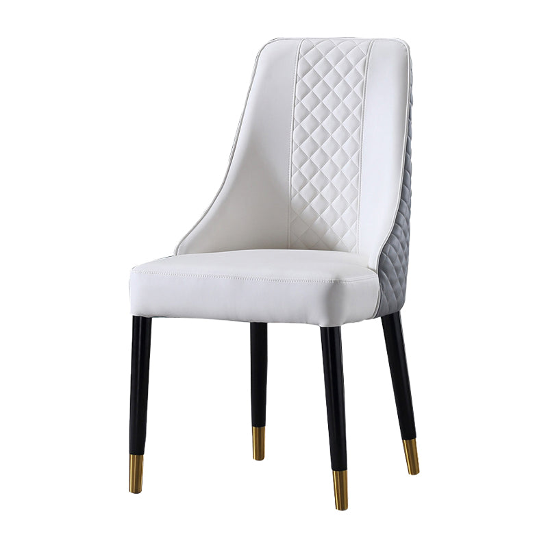 Silla lateral curvada de cuero contemporánea Sillas Parsons con acabado mate