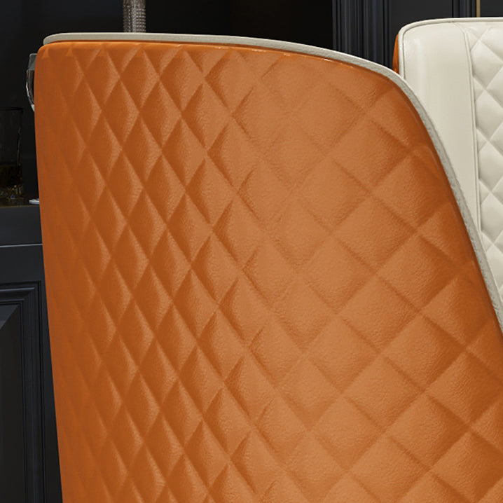 Silla lateral curvada de cuero contemporánea Sillas Parsons con acabado mate