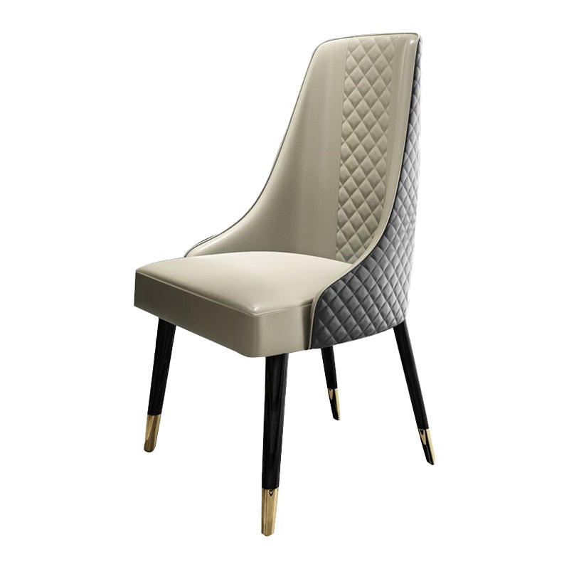 Sedia laterale curva in pelle contemporanea Sedie Parsons con finitura opaca