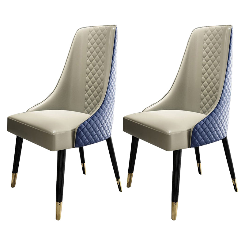 Silla lateral curvada de cuero contemporánea Sillas Parsons con acabado mate