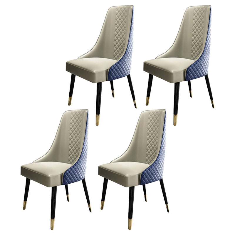 Silla lateral curvada de cuero contemporánea Sillas Parsons con acabado mate