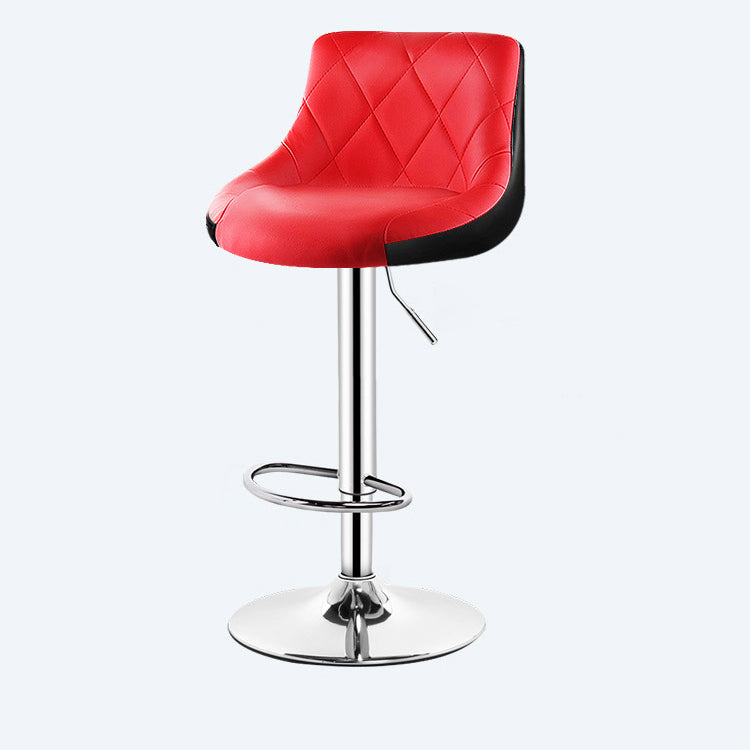 Taburete de murciélago de cuero moderno para interiores, taburete ajustable con respaldo y altura para mostrador