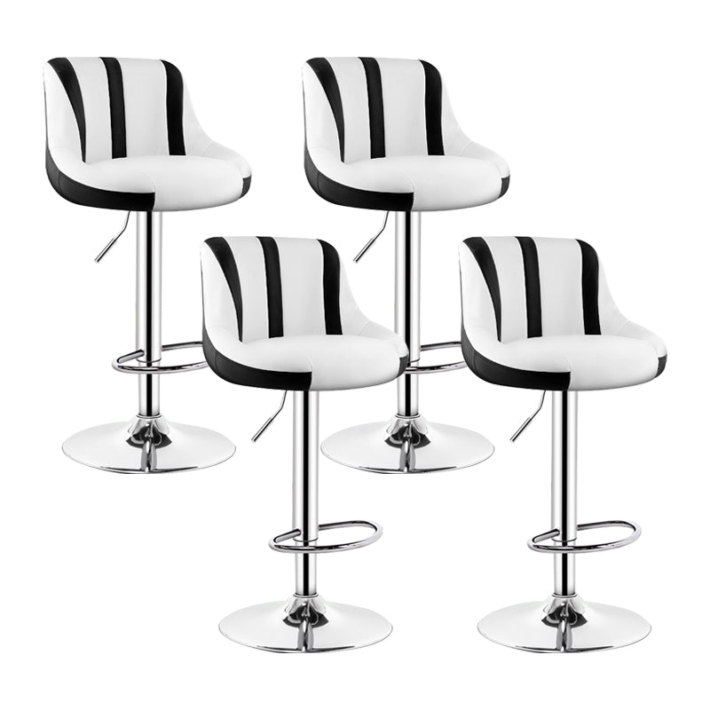 Taburete de murciélago de cuero moderno para interiores, taburete ajustable con respaldo y altura para mostrador
