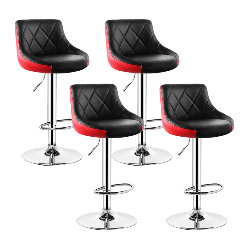 Taburete de murciélago de cuero moderno para interiores, taburete ajustable con respaldo y altura para mostrador