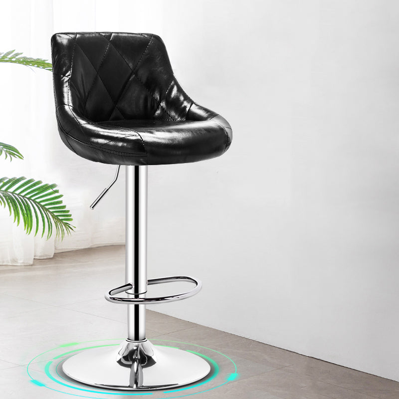 Taburete de murciélago de cuero moderno para interiores, taburete ajustable con respaldo y altura para mostrador