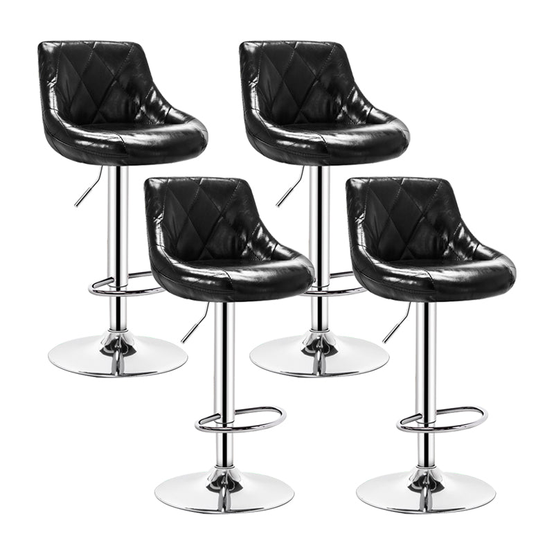 Taburete de murciélago de cuero moderno para interiores, taburete ajustable con respaldo y altura para mostrador