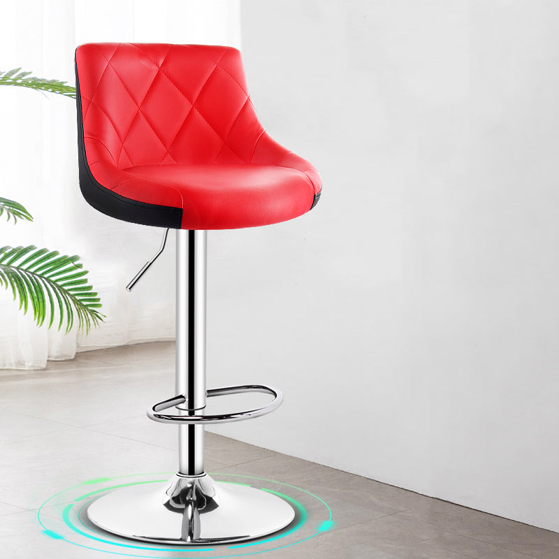 Taburete de murciélago de cuero moderno para interiores, taburete ajustable con respaldo y altura para mostrador