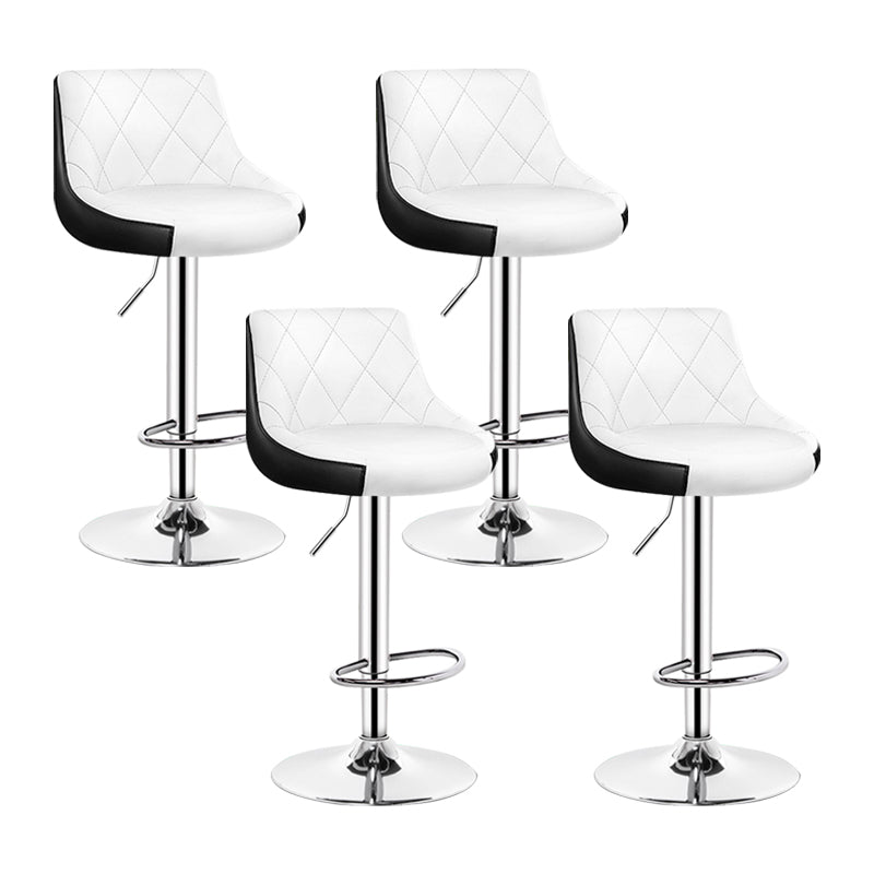 Taburete de murciélago de cuero moderno para interiores, taburete ajustable con respaldo y altura para mostrador