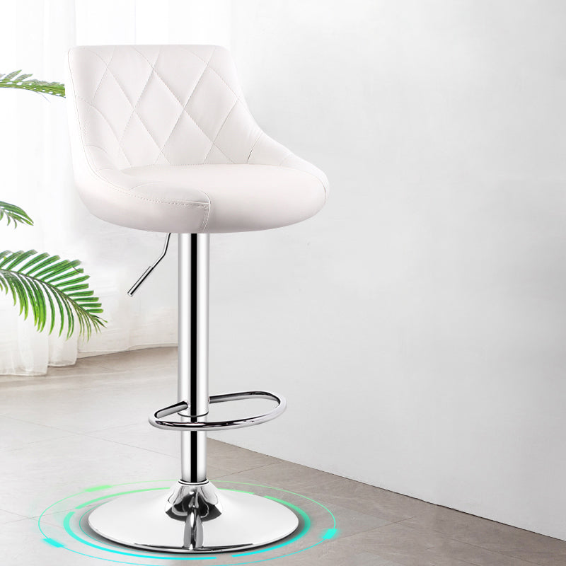 Taburete de murciélago de cuero moderno para interiores, taburete ajustable con respaldo y altura para mostrador